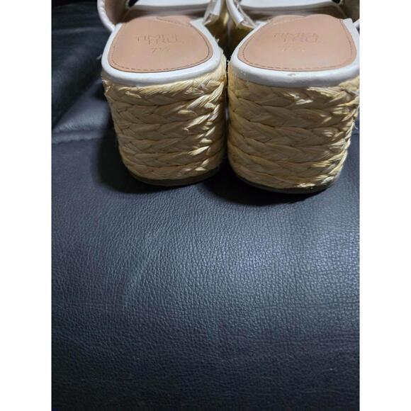 Time & Tru Raffia Platform Slide Sandal White Size 7-1/2 - Picture 5 of 8
